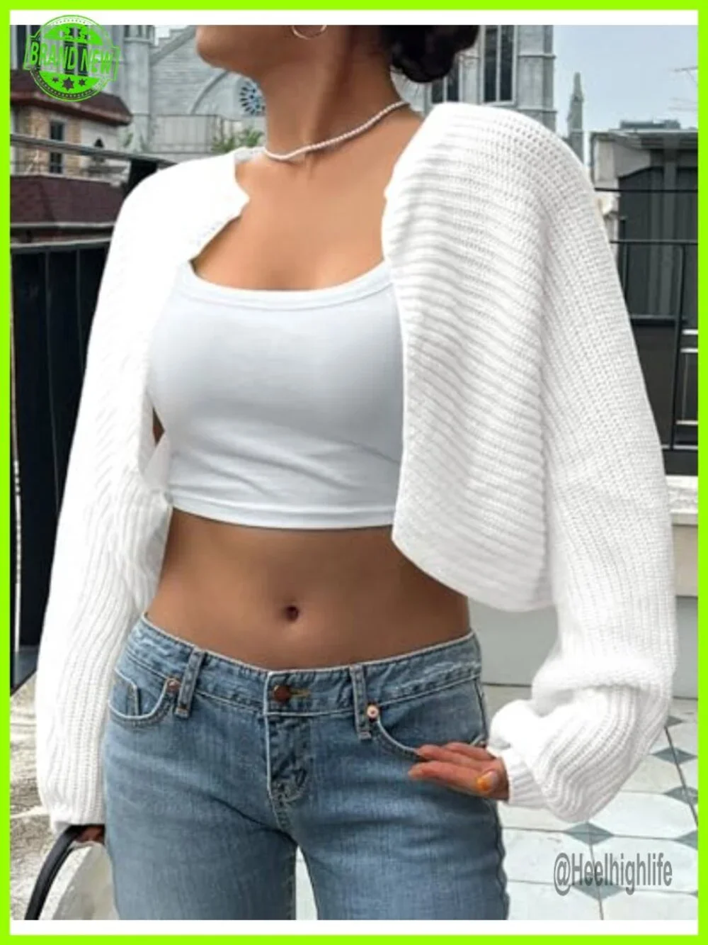 Plus Size Open Front Rib Knit Cropped Shrug Cardigan Long Sleeve
